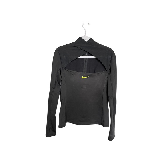 Nike Pro Hyperwarm Quarter Zip Crisscross Open-back Pullover, Size L - Picture 2 of 7
